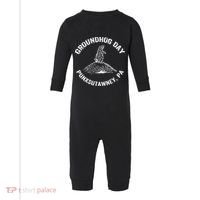 Groundhog Punxsutawney Funny Groundhog Day Shadow Gift Infant Fleece One Piece thumb 0