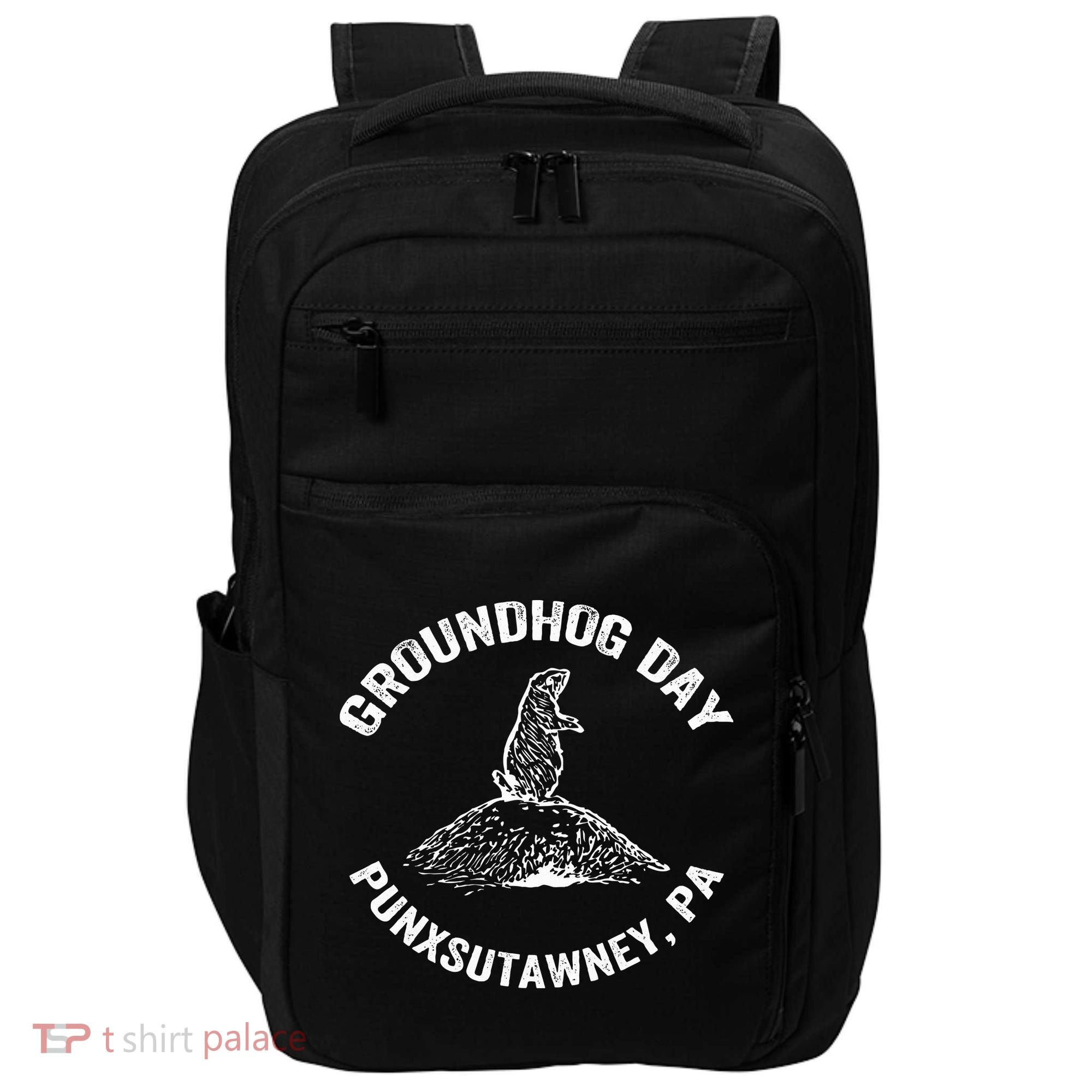 Groundhog Punxsutawney Funny Groundhog Day Shadow Gift Impact Tech Backpack