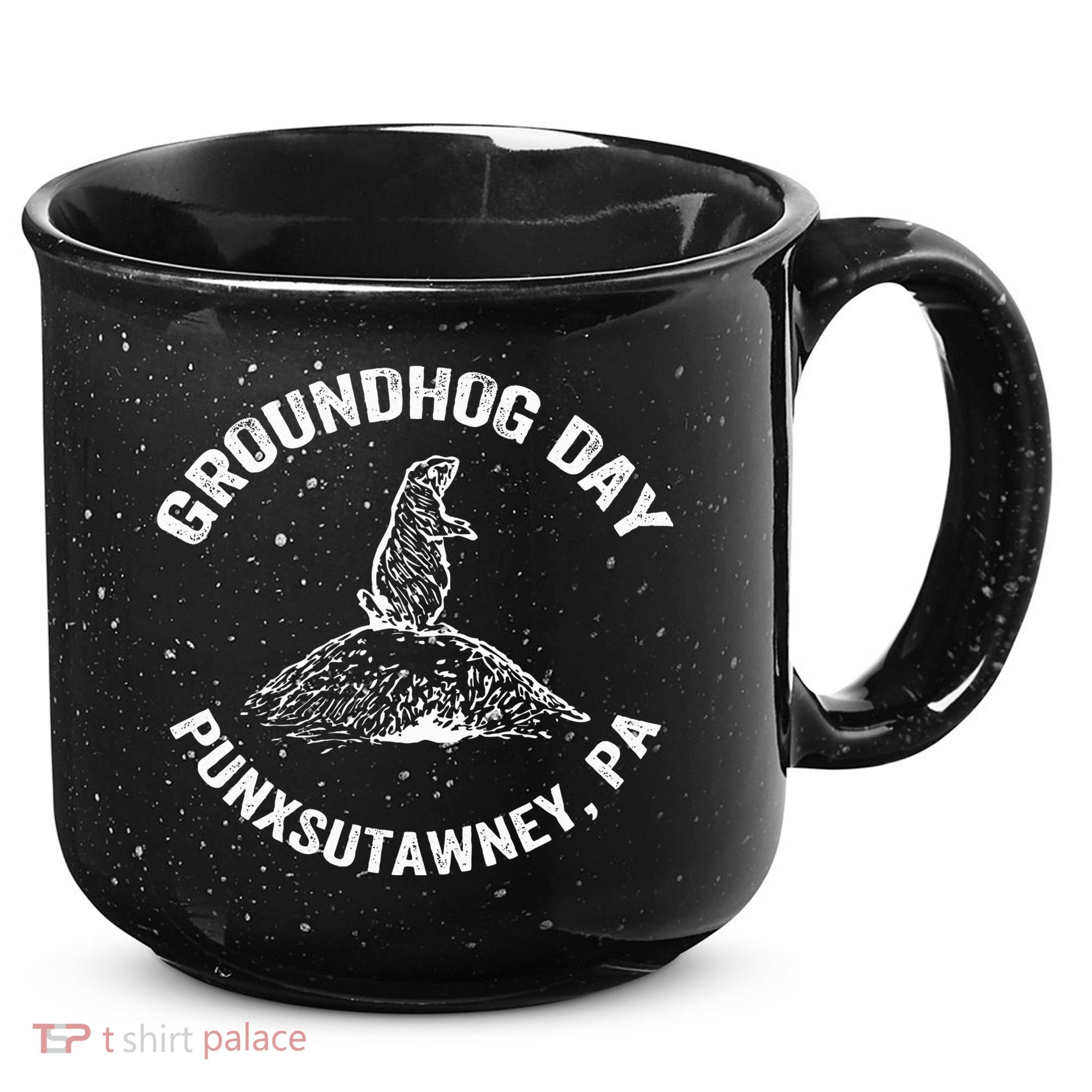 Groundhog Punxsutawney Funny Groundhog Day Shadow Gift 15oz Campfire Ceramic Mug