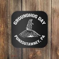 Groundhog Punxsutawney Funny Groundhog Day Shadow Gift Coaster thumb 0
