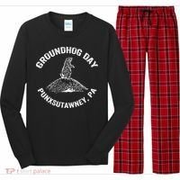 Groundhog Punxsutawney Funny Groundhog Day Shadow Gift Long Sleeve Pajama Set thumb 0