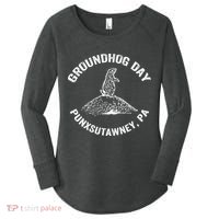 Groundhog Punxsutawney Funny Groundhog Day Shadow Gift Women's Perfect Tri Tunic Long Sleeve Shirt thumb 0