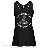 Groundhog Punxsutawney Funny Groundhog Day Shadow Gift Ladies Essential Flowy Tank thumb 0