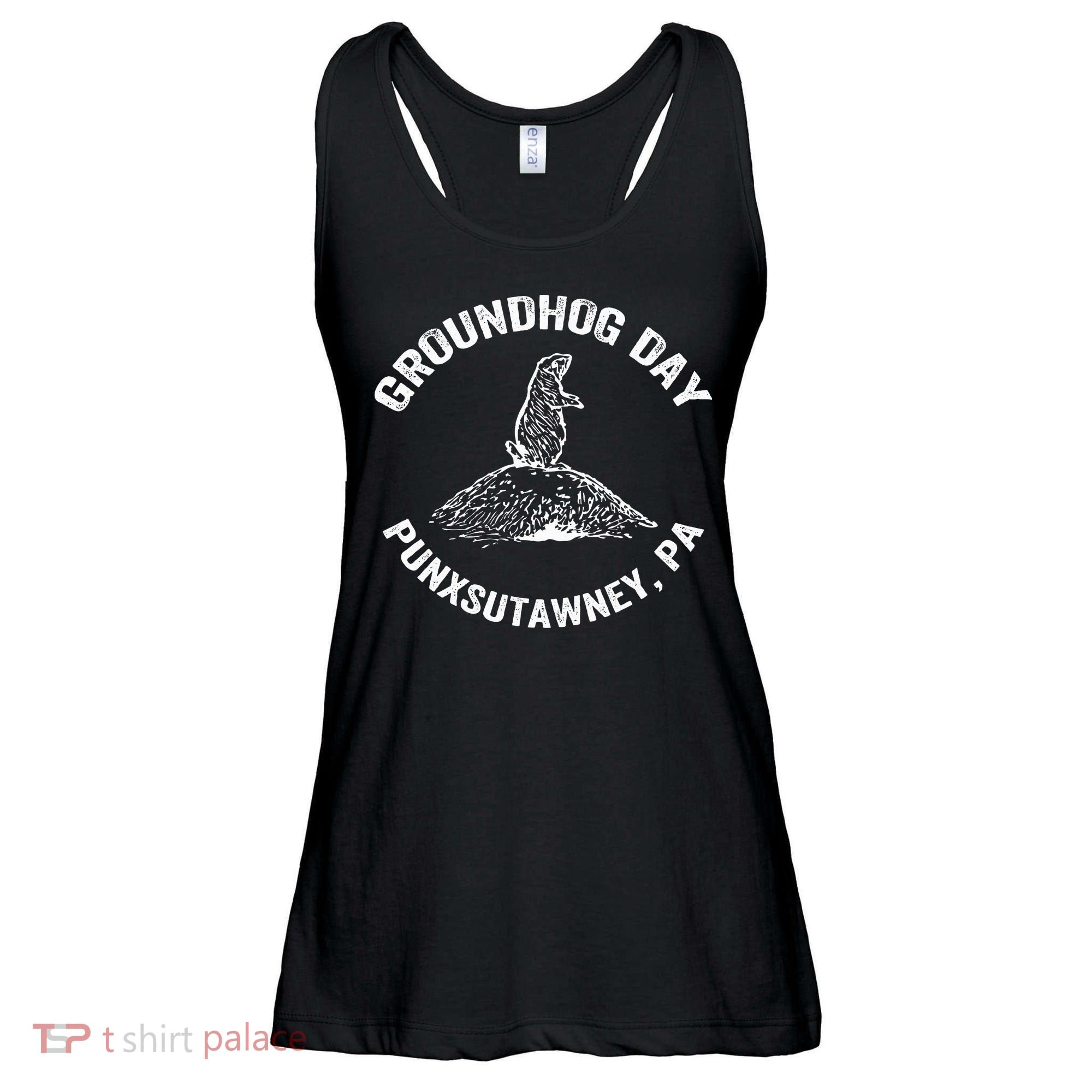 Groundhog Punxsutawney Funny Groundhog Day Shadow Gift Ladies Essential Flowy Tank
