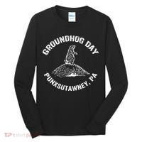 Groundhog Punxsutawney Funny Groundhog Day Shadow Gift Tall Long Sleeve Shirt thumb 0