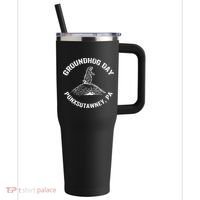 Groundhog Punxsutawney Funny Groundhog Day Shadow Gift 40oz Vacuum Insulated Stainless Steel Travel Tumbler thumb 0