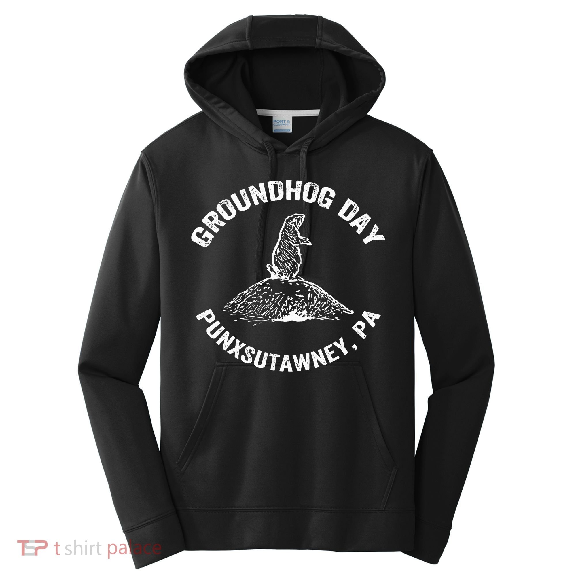 Groundhog Punxsutawney Funny Groundhog Day Shadow Gift Performance Fleece Hoodie