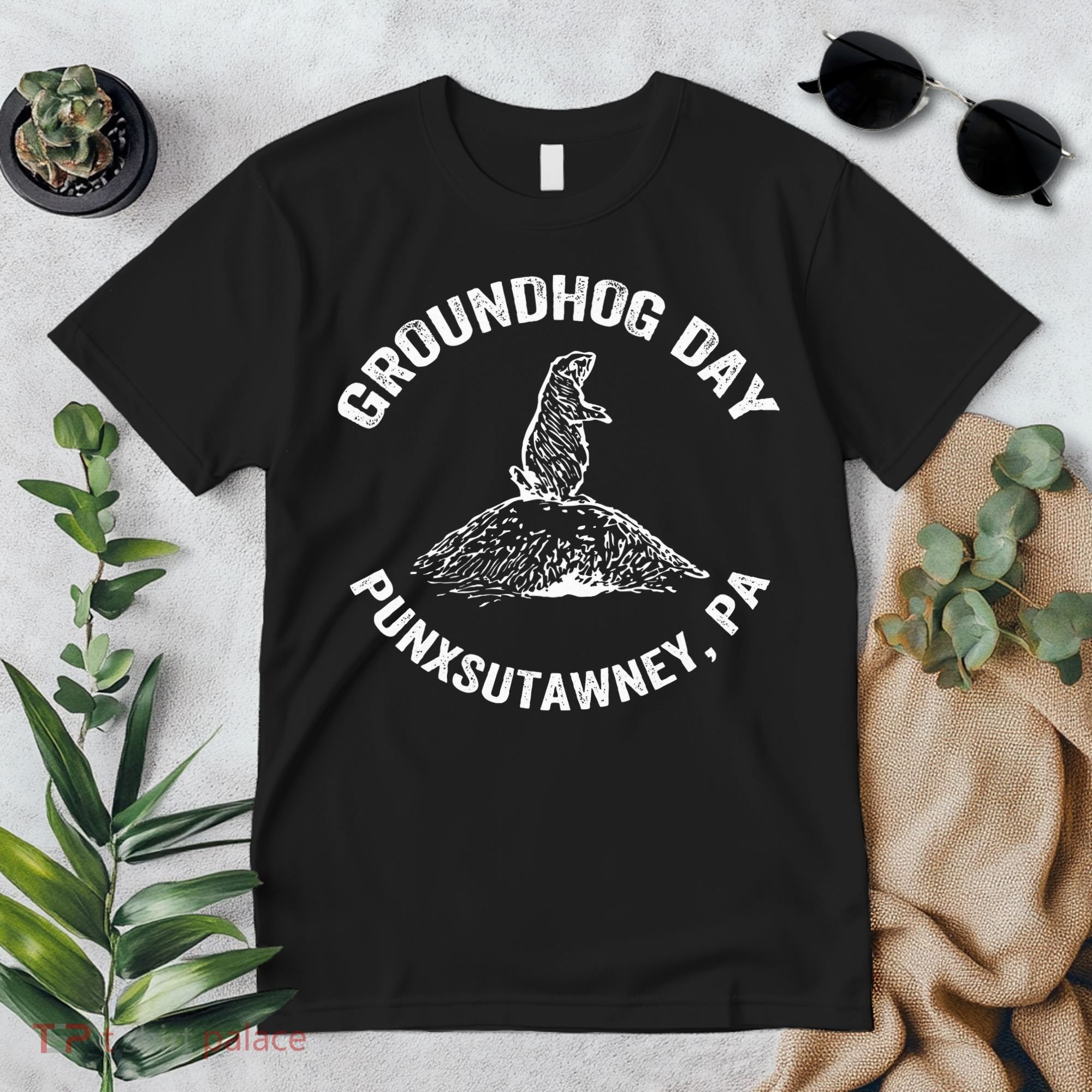 Groundhog Punxsutawney Funny Groundhog Day Shadow Gift Premium T-Shirt