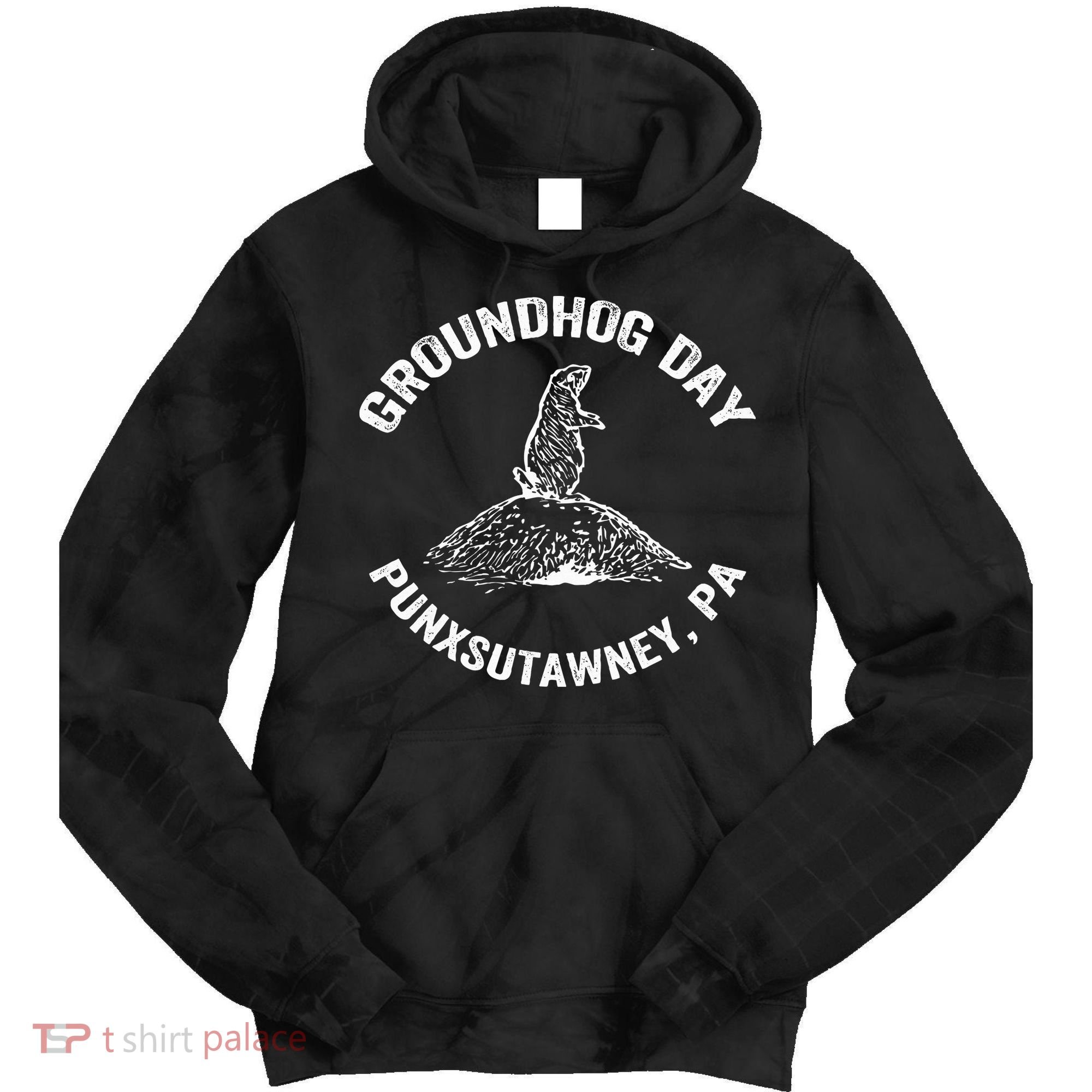 Groundhog Punxsutawney Funny Groundhog Day Shadow Gift Tie Dye Hoodie