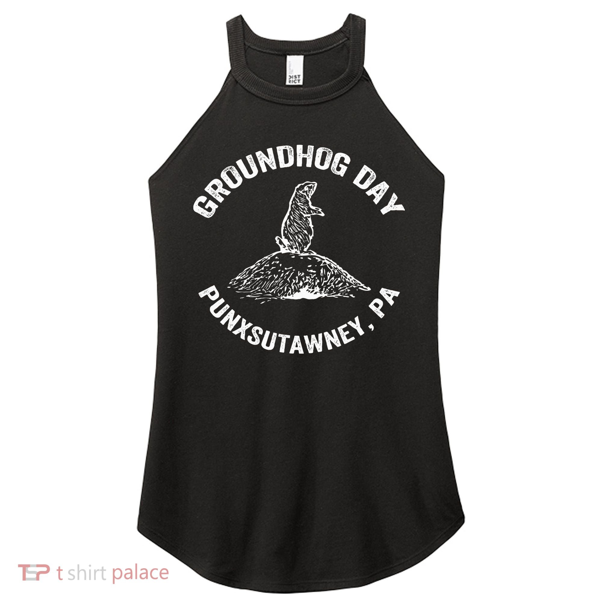 Groundhog Punxsutawney Funny Groundhog Day Shadow Gift Women's Perfect Tri Rocker Tank