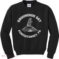Groundhog Punxsutawney Funny Groundhog Day Shadow Gift Kids Sweatshirt thumb 0