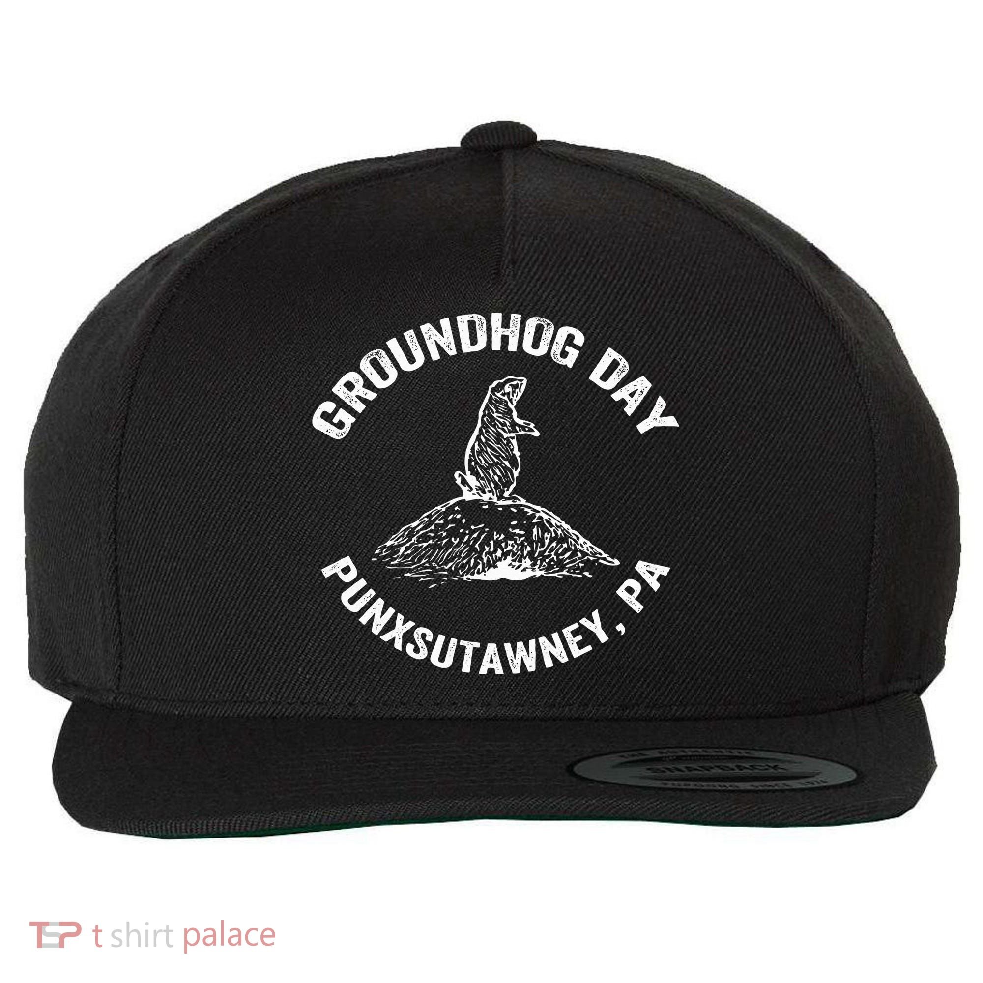 Groundhog Punxsutawney Funny Groundhog Day Shadow Gift Wool Snapback Cap
