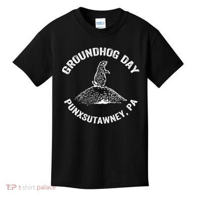 Groundhog Punxsutawney Funny Groundhog Day Shadow Gift Kids T-Shirt