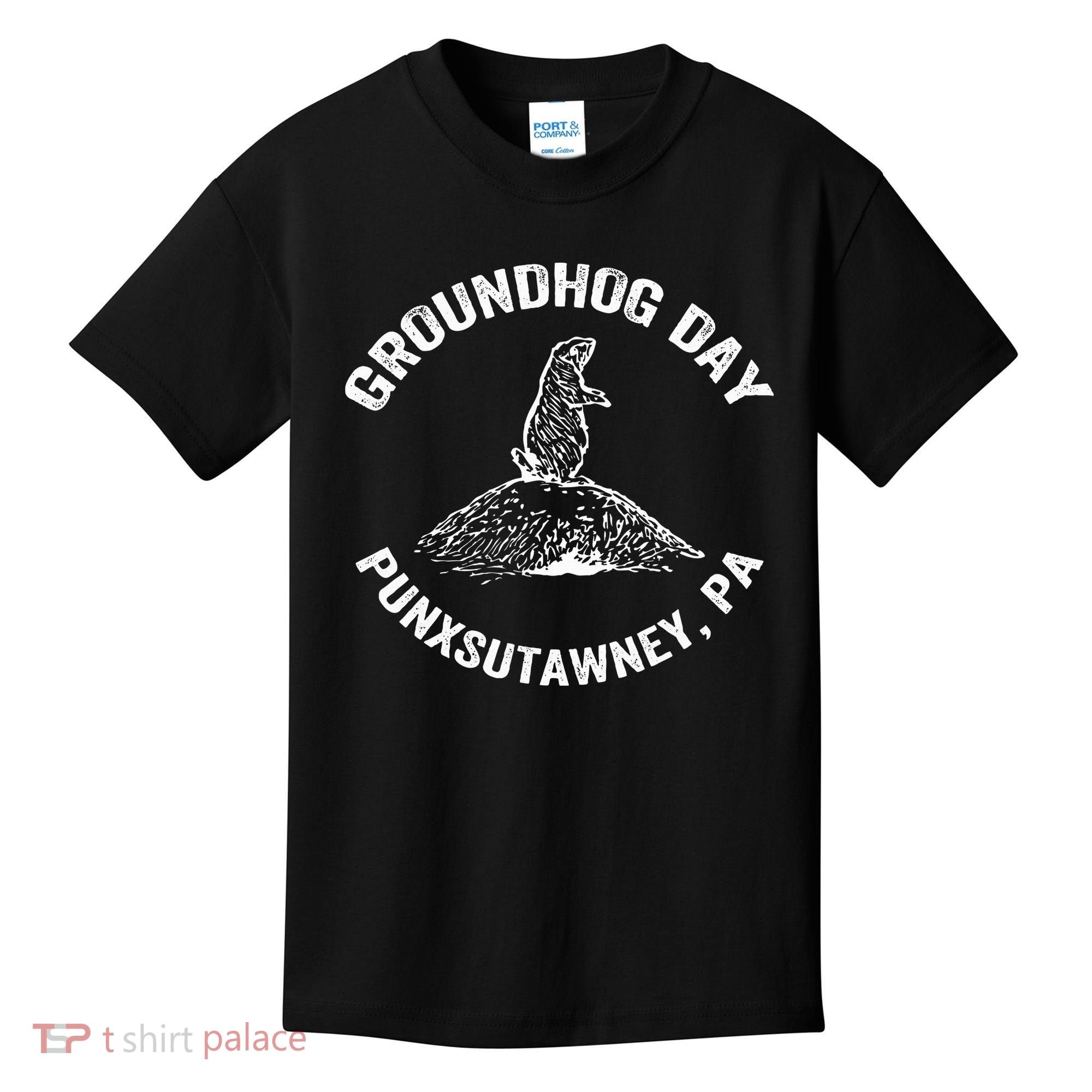 Groundhog Punxsutawney Funny Groundhog Day Shadow Gift Kids T-Shirt