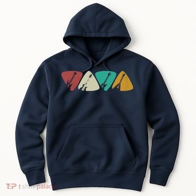 Guitar Pick Gift For Guitarist Retro Vintage Hoodie