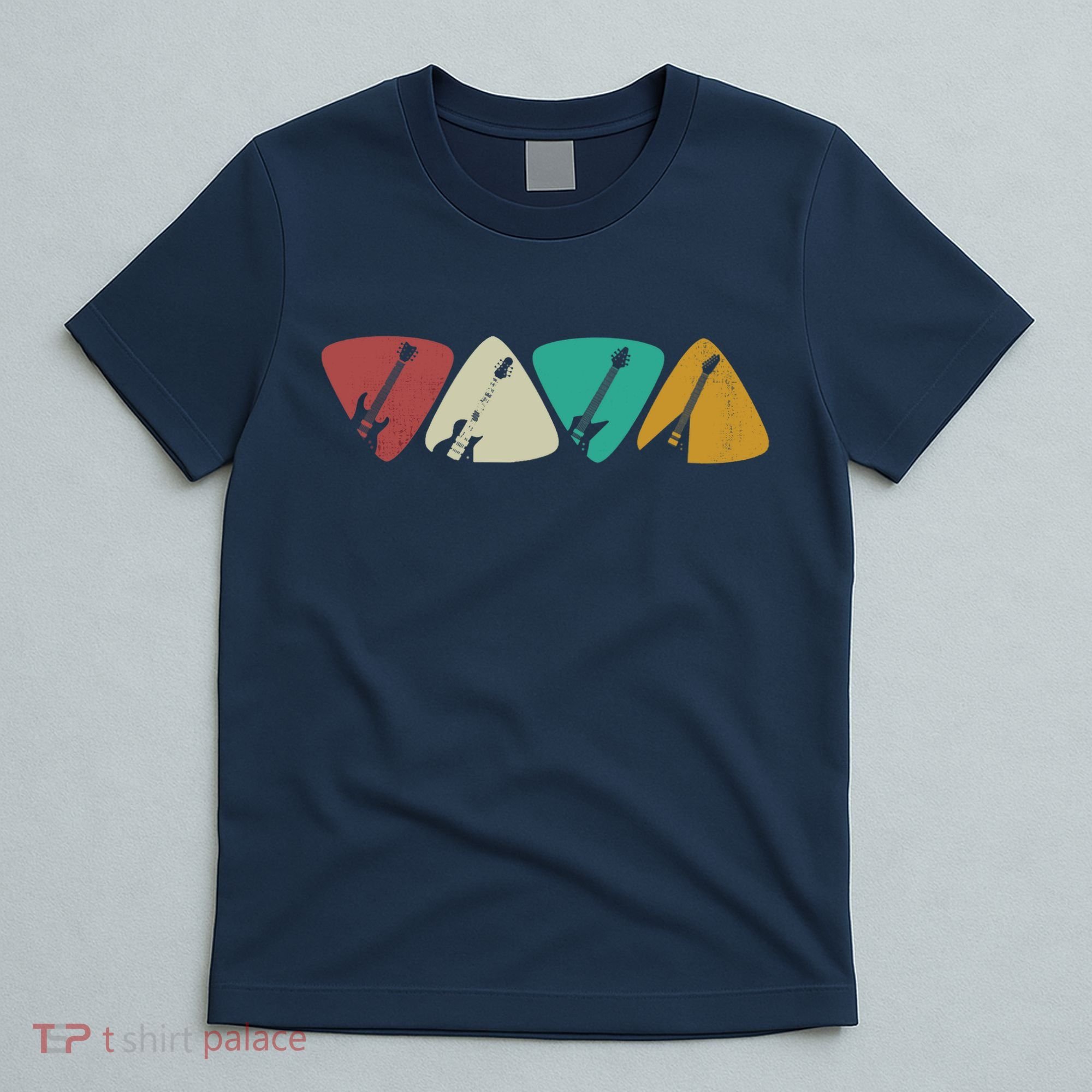 Guitar Pick Gift For Guitarist Retro Vintage T-Shirt