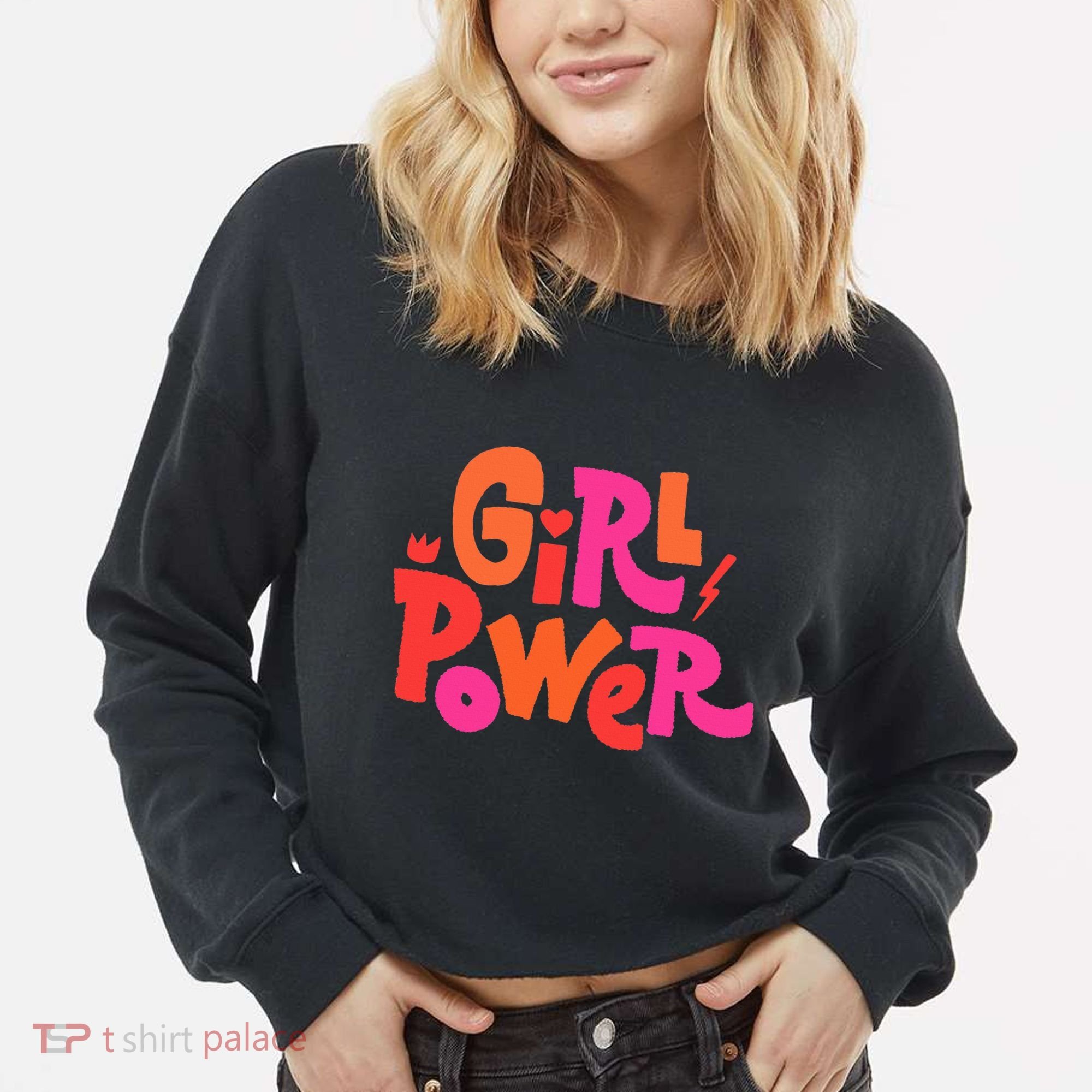Girl Power Grl Pwr Cropped Pullover Crew