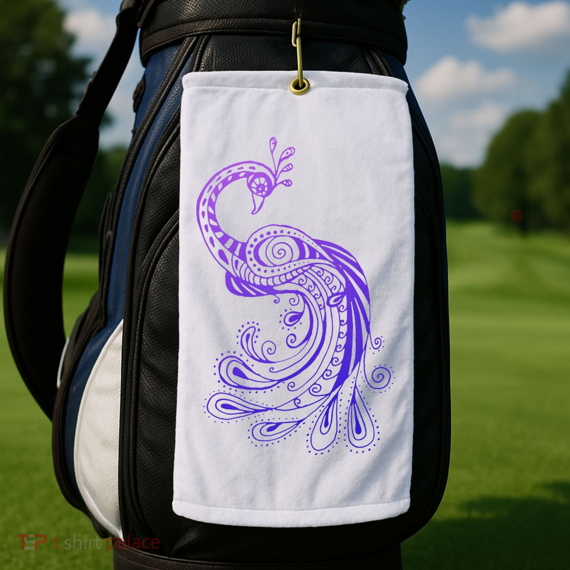 Galaxy Peacock Golf Towel
