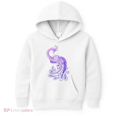 Galaxy Peacock Kids Hoodie