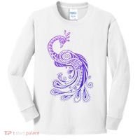 Galaxy Peacock Kids Long Sleeve Shirt thumb 0
