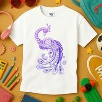 Galaxy Peacock Kids T-Shirt thumb 3