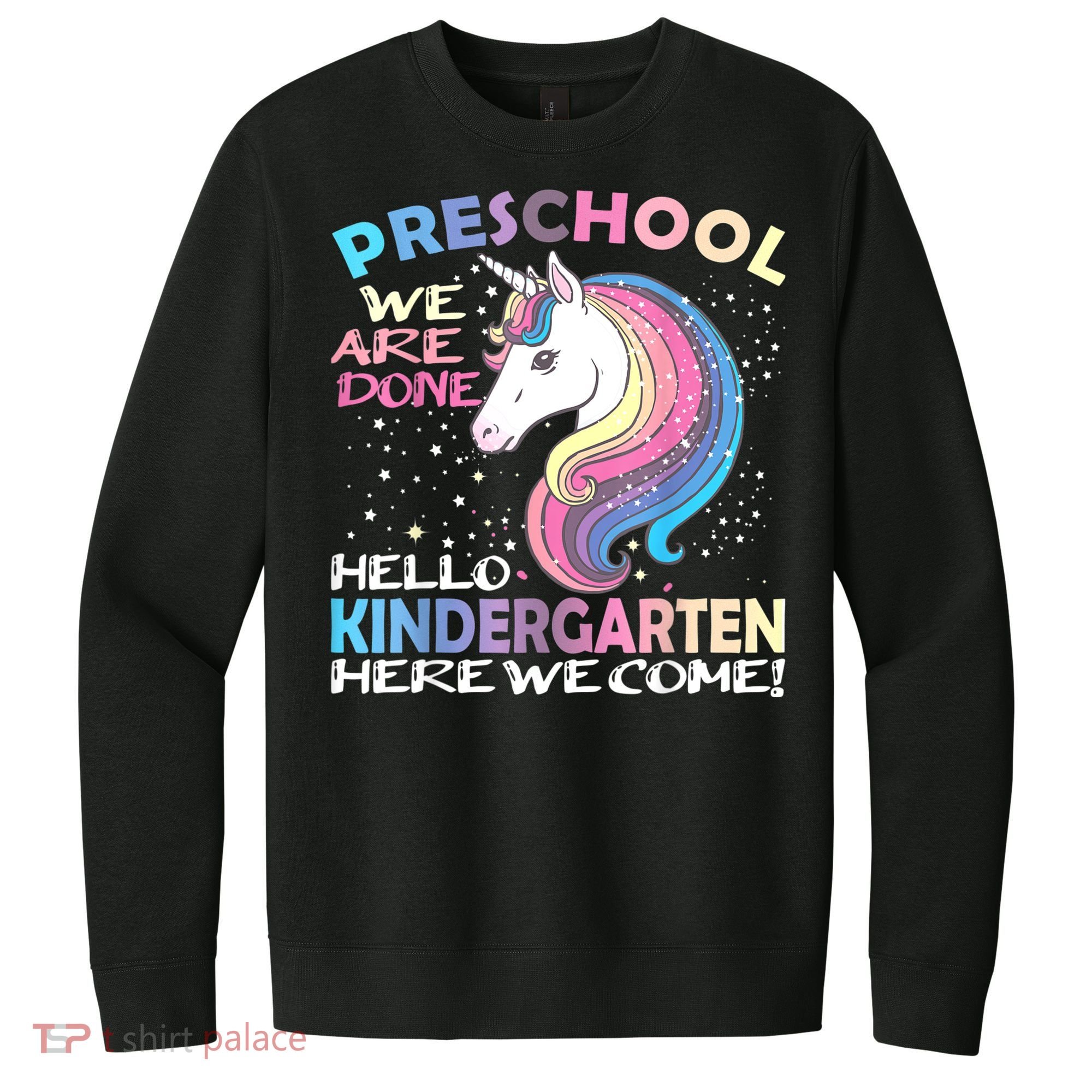 Goodbye Preschool Graduation Hello Kindergarten Prek Unicorn V.I.T. Fleece Crew Sweatshirt