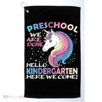Goodbye Preschool Graduation Hello Kindergarten Prek Unicorn Golf Towel thumb 0