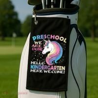 Goodbye Preschool Graduation Hello Kindergarten Prek Unicorn Golf Towel thumb 2
