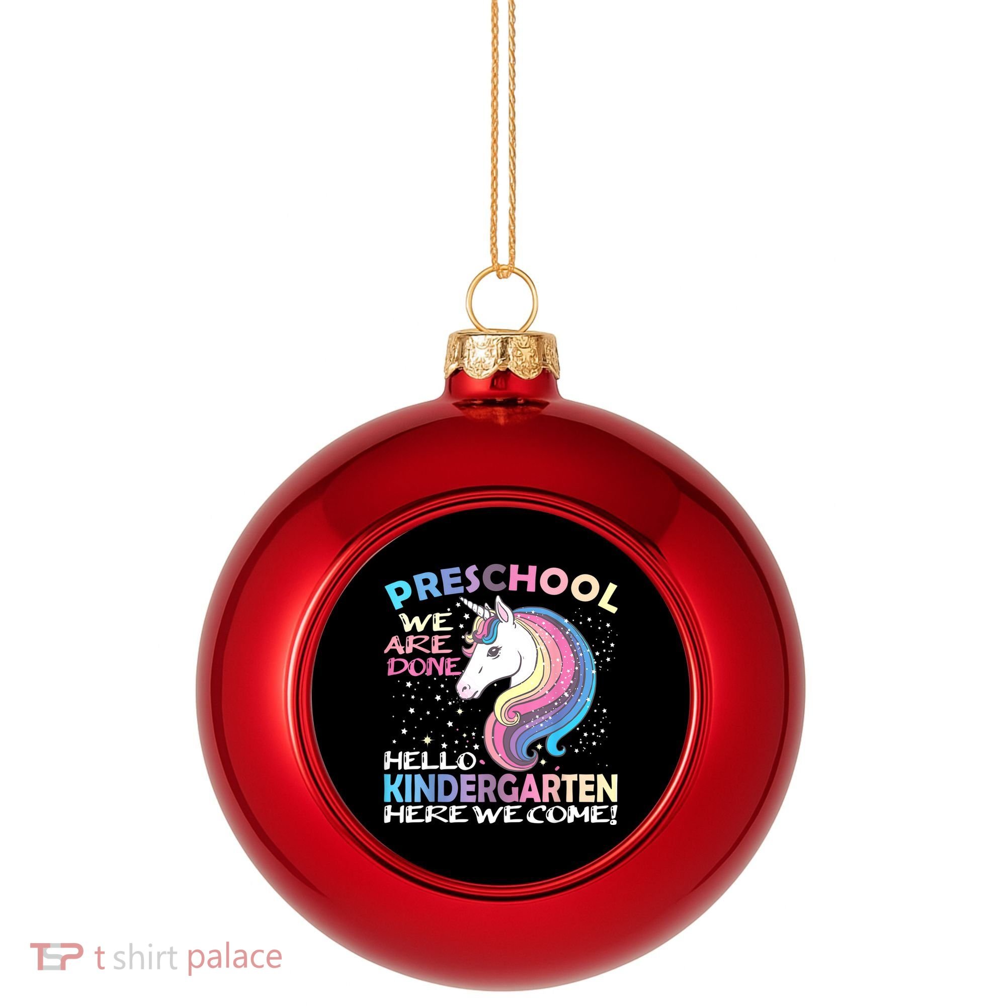 Goodbye Preschool Graduation Hello Kindergarten Prek Unicorn Plastic Christmas Ball Ornament