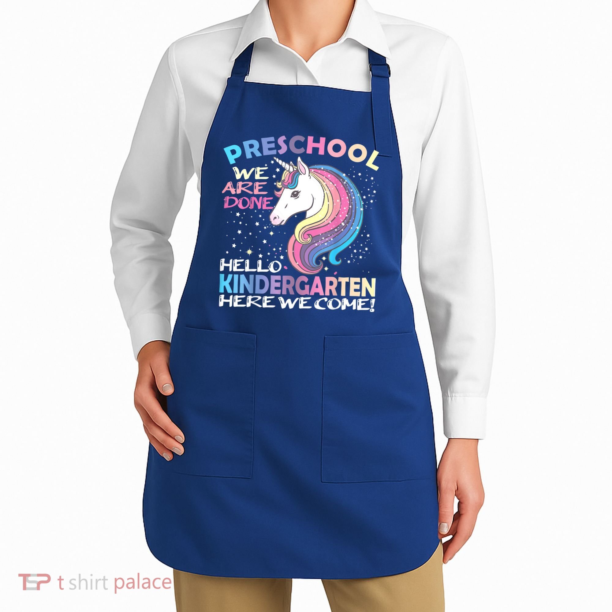 Goodbye Preschool Graduation Hello Kindergarten Prek Unicorn Apron