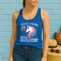 Goodbye Preschool Graduation Hello Kindergarten Prek Unicorn Women's Tank Top thumb 2