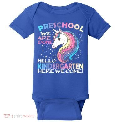 Goodbye Preschool Graduation Hello Kindergarten Prek Unicorn Baby Bodysuit