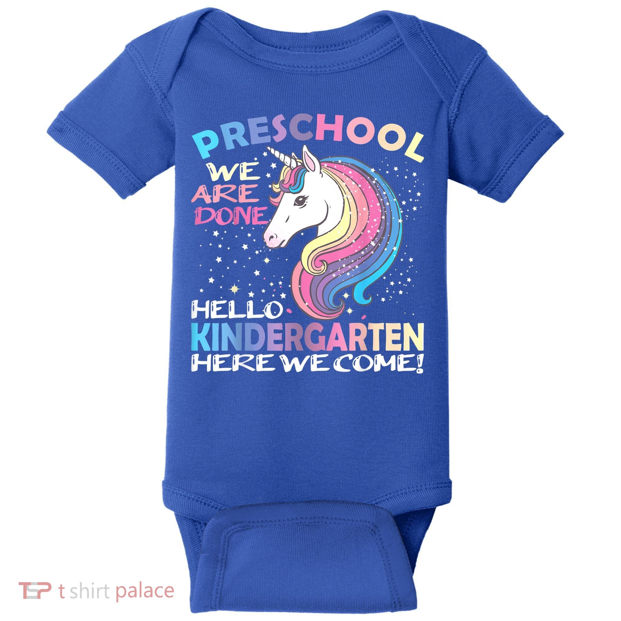 Goodbye Preschool Graduation Hello Kindergarten Prek Unicorn Baby Bodysuit