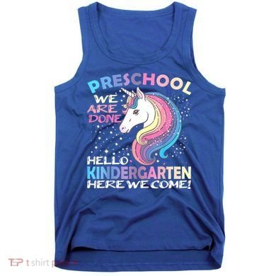 Goodbye Preschool Graduation Hello Kindergarten Prek Unicorn Tank Top