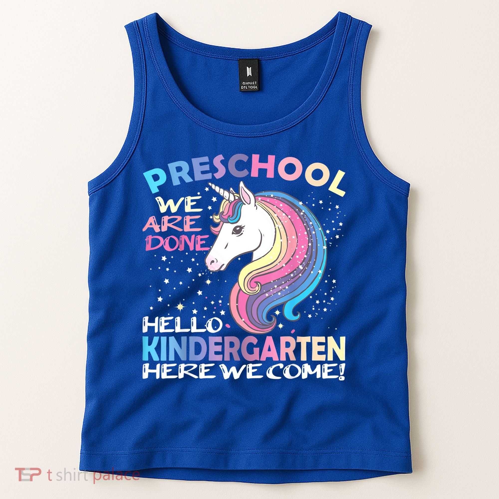 Goodbye Preschool Graduation Hello Kindergarten Prek Unicorn Tank Top