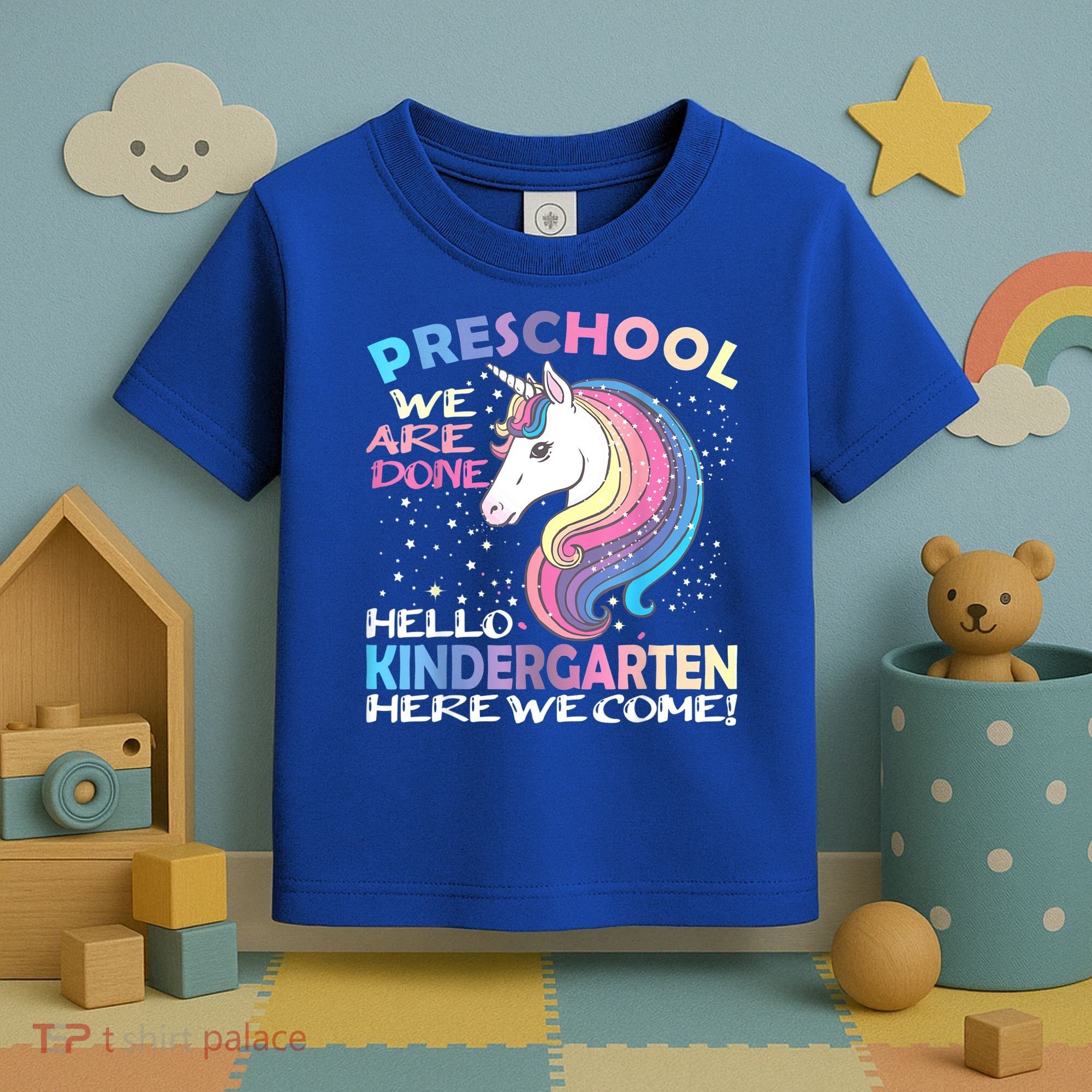 Goodbye Preschool Graduation Hello Kindergarten Prek Unicorn Toddler T-Shirt