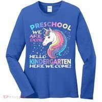 Goodbye Preschool Graduation Hello Kindergarten Prek Unicorn Women's Long Sleeve Shirt thumb 0