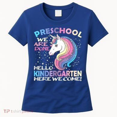 Goodbye Preschool Graduation Hello Kindergarten Prek Unicorn Women's T-Shirt