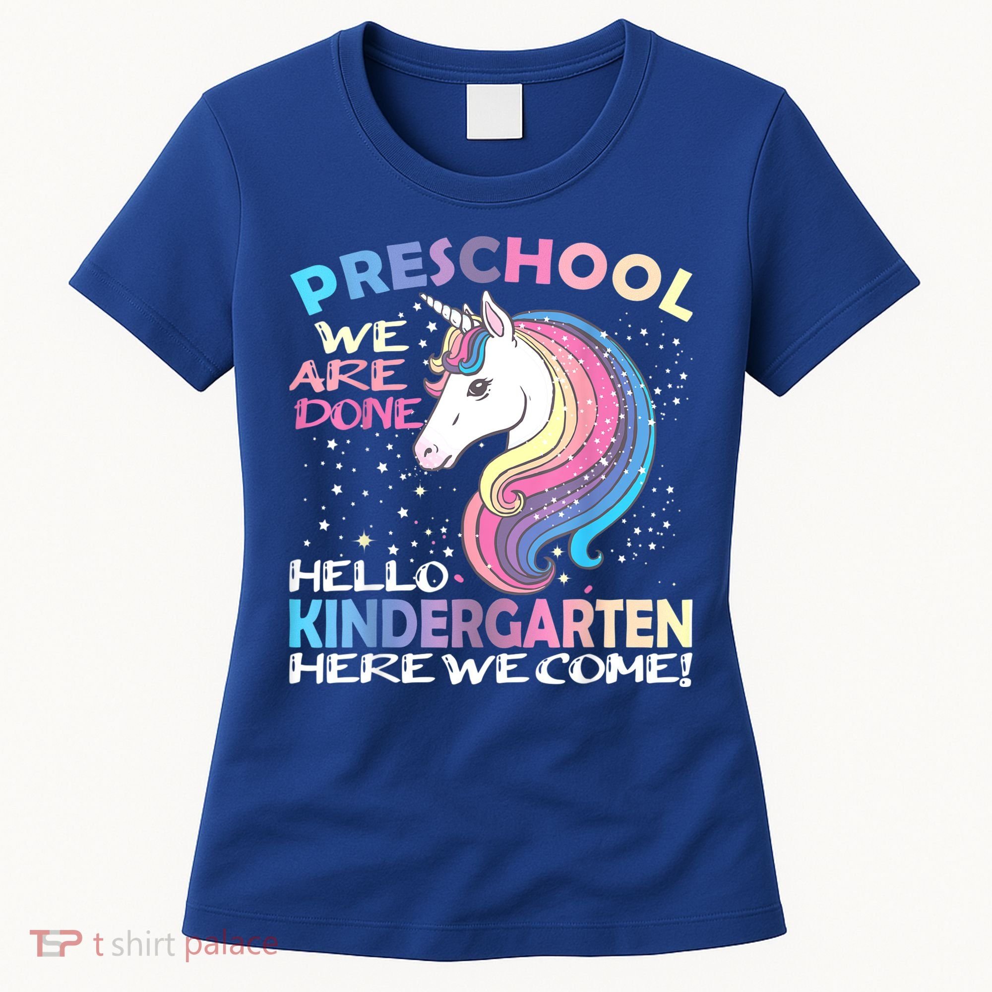 Goodbye Preschool Graduation Hello Kindergarten Prek Unicorn Women's T-Shirt