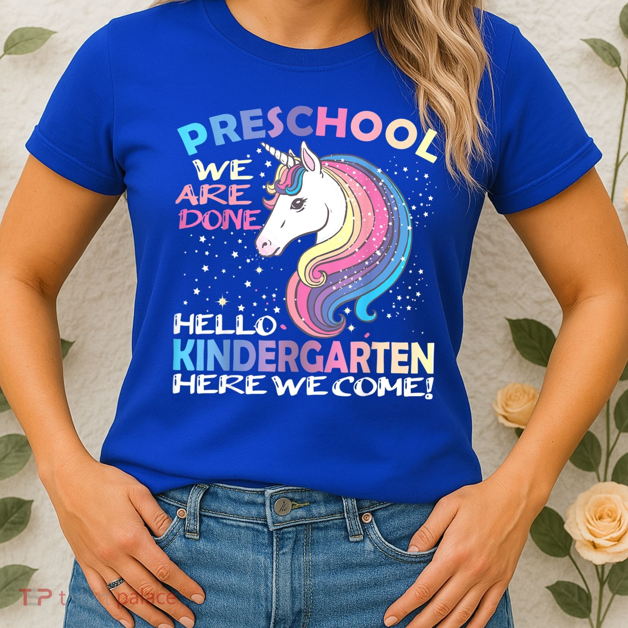 Goodbye Preschool Graduation Hello Kindergarten Prek Unicorn Women's T-Shirt