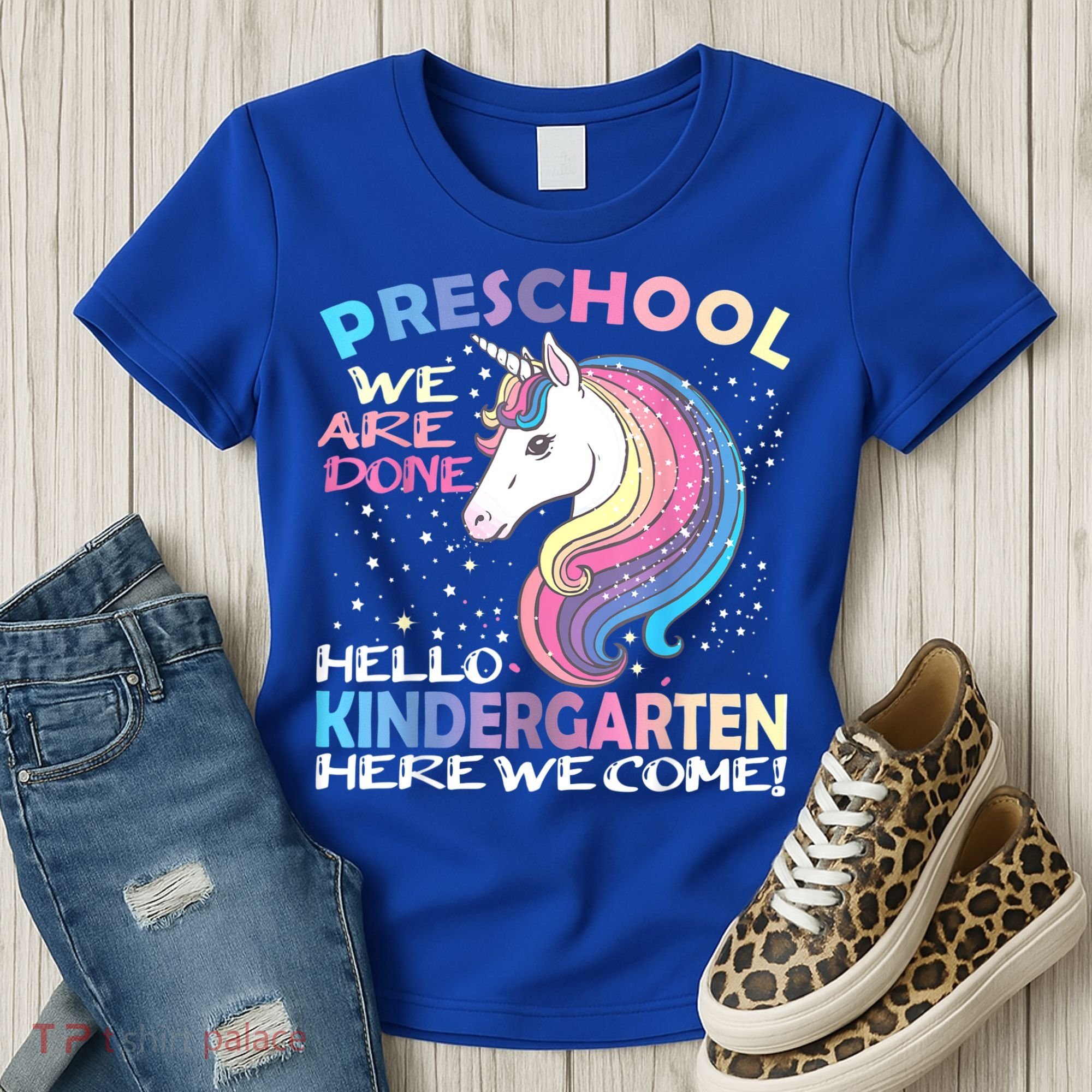 Goodbye Preschool Graduation Hello Kindergarten Prek Unicorn Women's T-Shirt