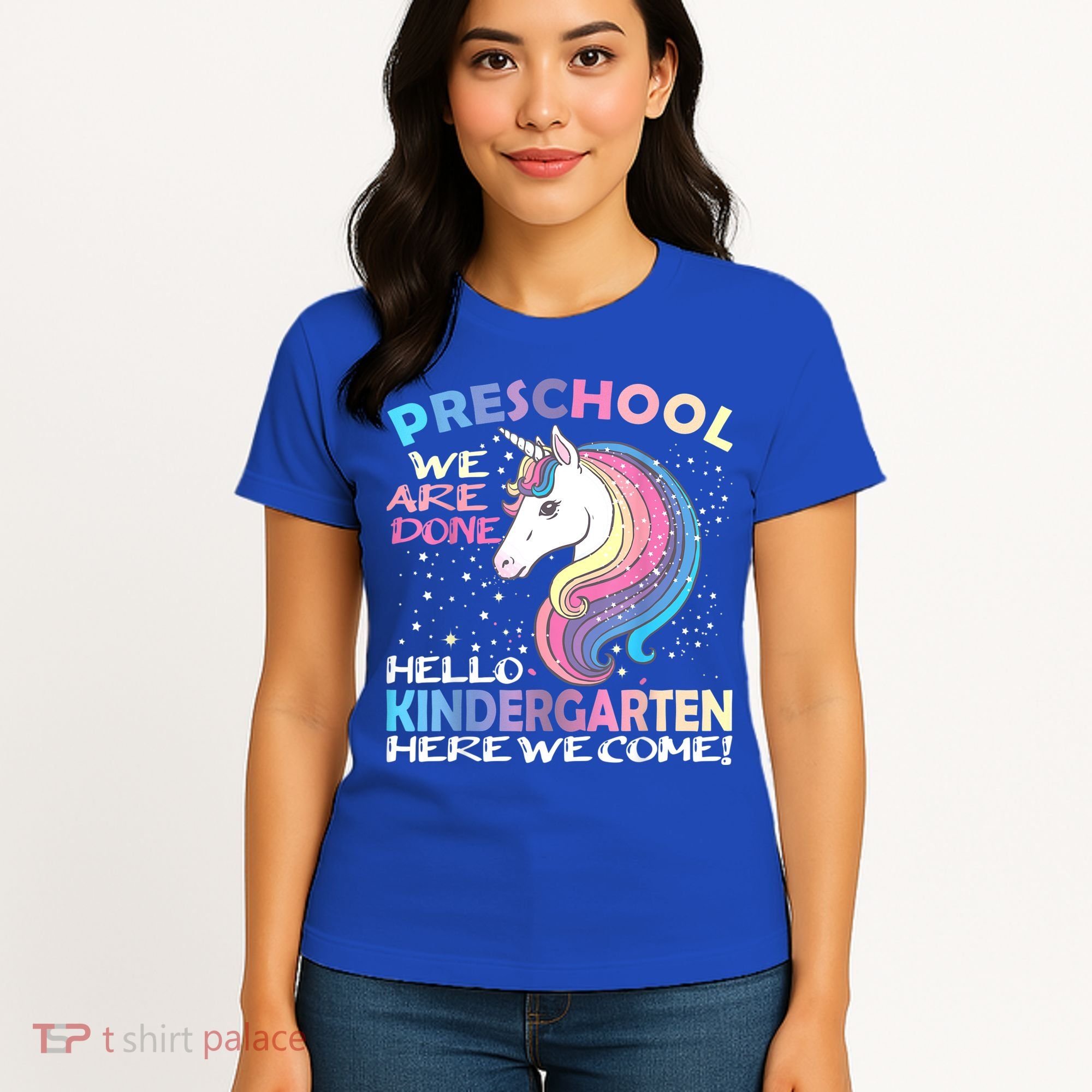 Goodbye Preschool Graduation Hello Kindergarten Prek Unicorn Women's T-Shirt