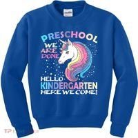 Goodbye Preschool Graduation Hello Kindergarten Prek Unicorn Kids Sweatshirt thumb 0
