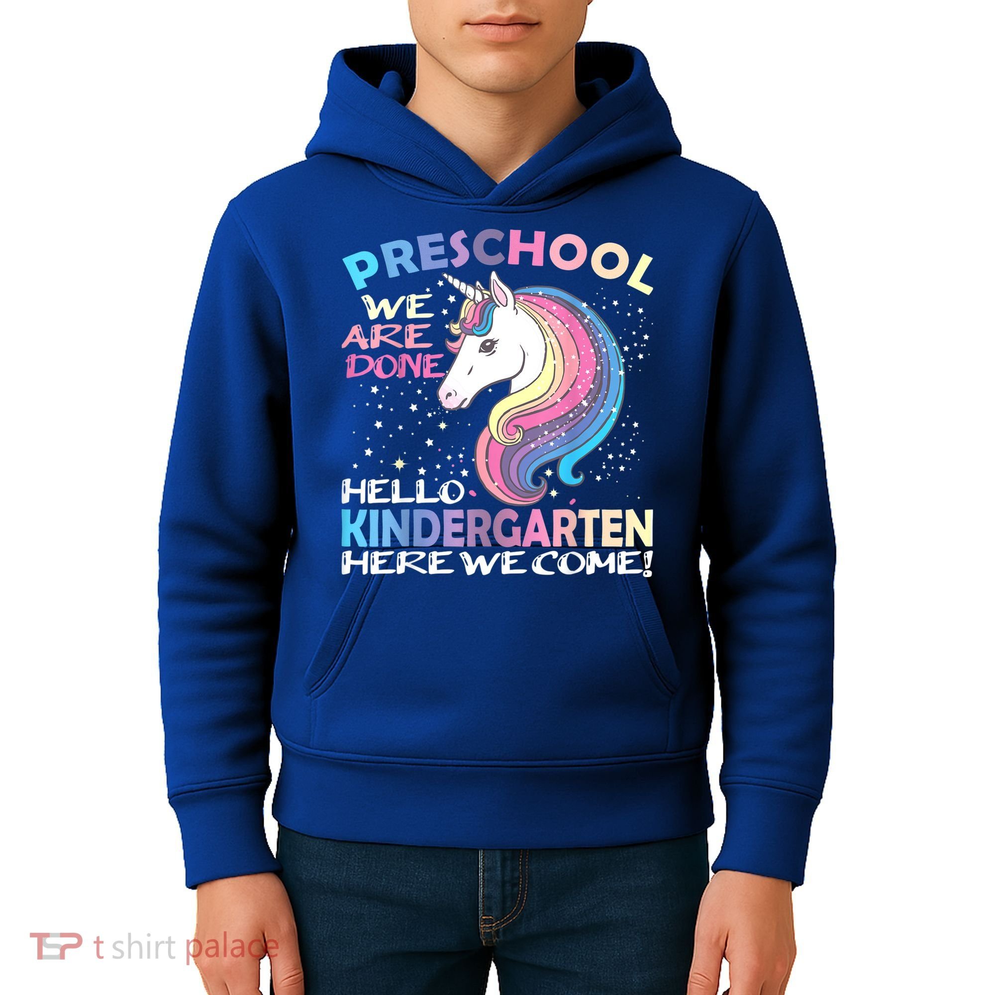 Goodbye Preschool Graduation Hello Kindergarten Prek Unicorn Kids Hoodie