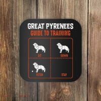 Great Pyrenees Guide To Training Funny Dog Pet Lover Coaster thumb 0