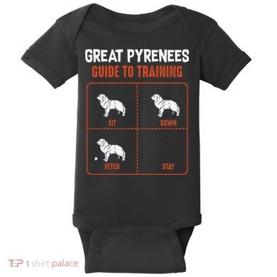 Great Pyrenees Guide To Training Funny Dog Pet Lover Baby Bodysuit