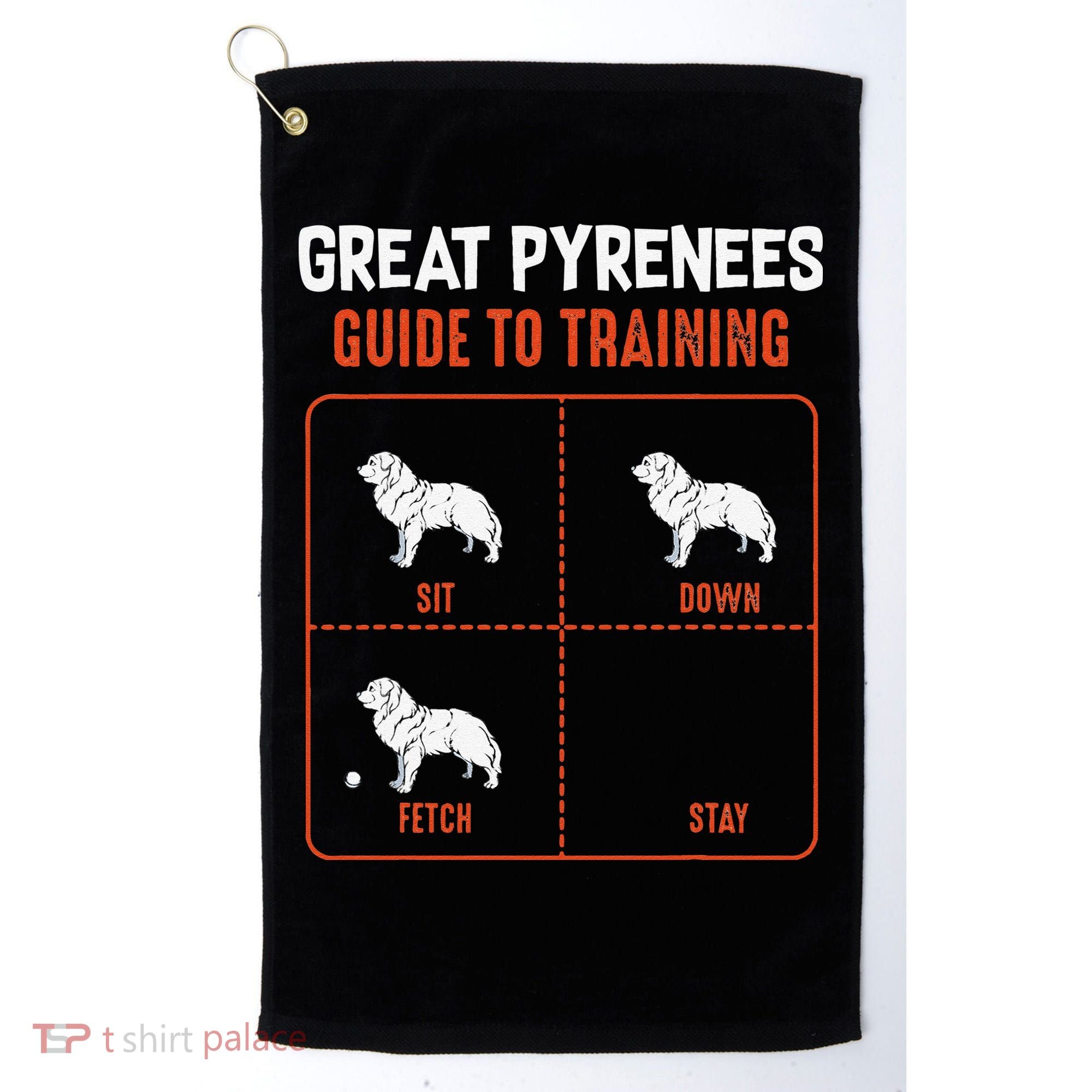 Great Pyrenees Guide To Training Funny Dog Pet Lover Golf Towel