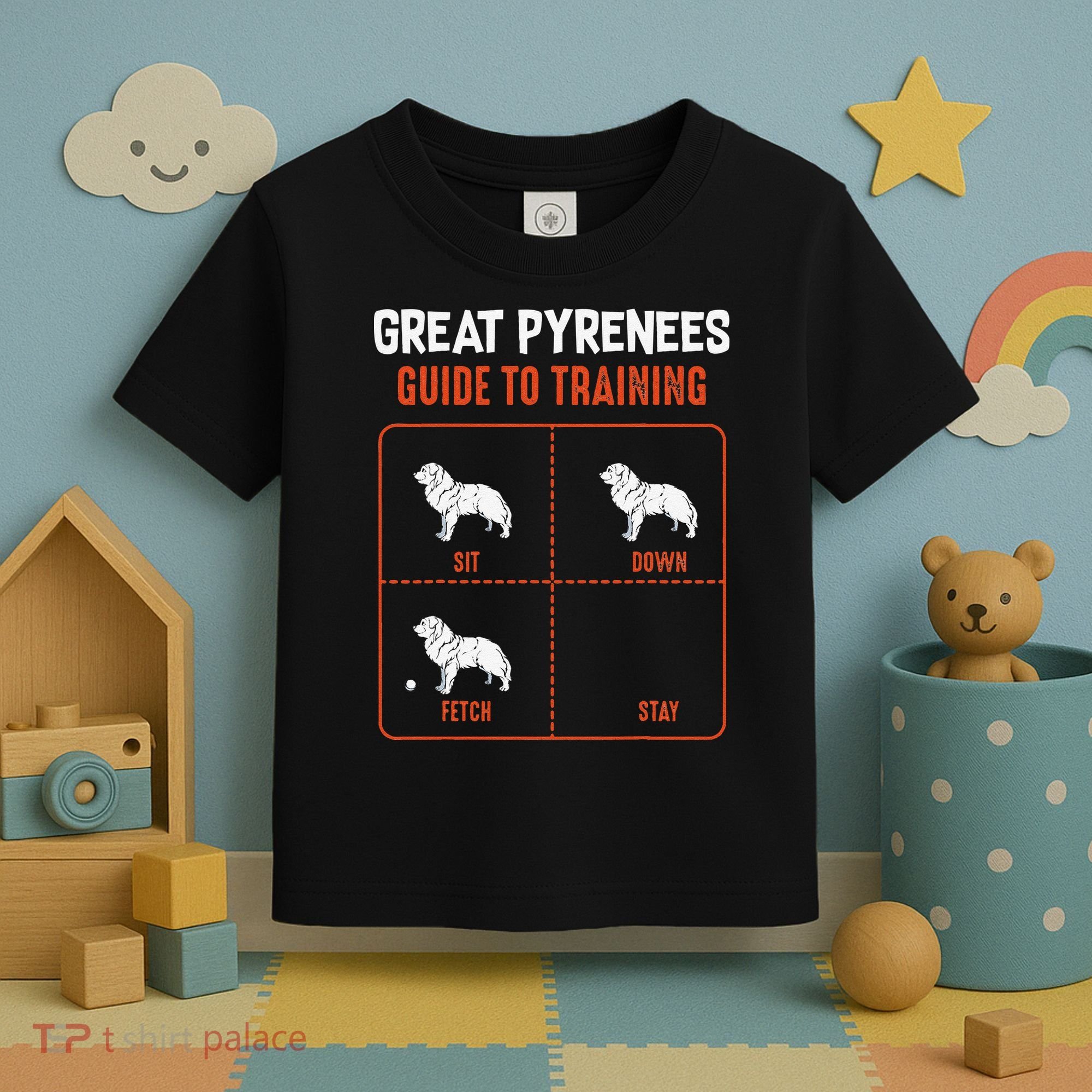 Great Pyrenees Guide To Training Funny Dog Pet Lover Toddler T-Shirt