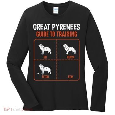 Great Pyrenees Guide To Training Funny Dog Pet Lover Women's Long Sleeve Shirt