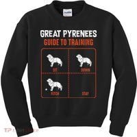 Great Pyrenees Guide To Training Funny Dog Pet Lover Kids Sweatshirt thumb 0